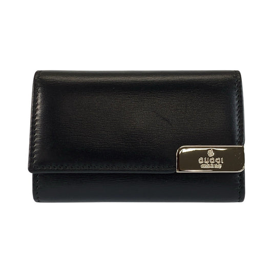 23921
GUCCI グッチ ブラック 黒 シルバー金具 レザー 162777 キーケース 6連 メンズ ABP6