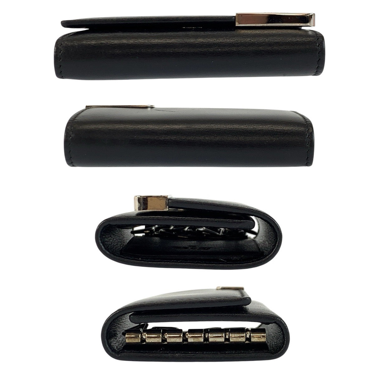23921
GUCCI グッチ ブラック 黒 シルバー金具 レザー 162777 キーケース 6連 メンズ ABP6