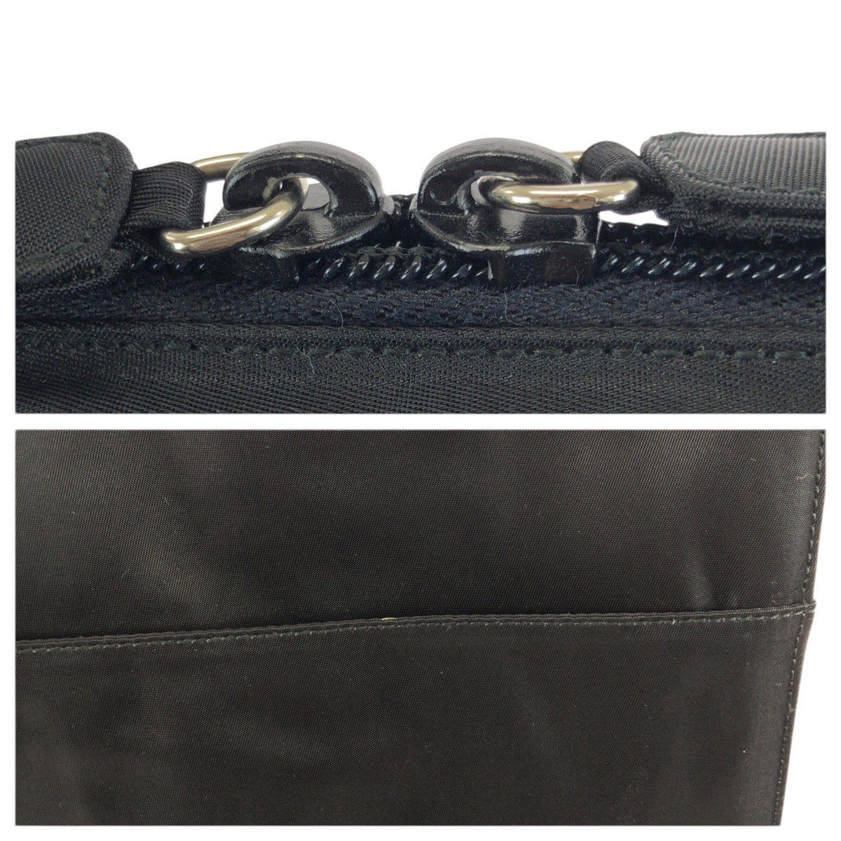 23922
PRADA プラダ テスート 三角ロゴプレート ブラック 黒 シルバー金具 ナイロン ビジネスバッグ ブリーフケース メンズ A42