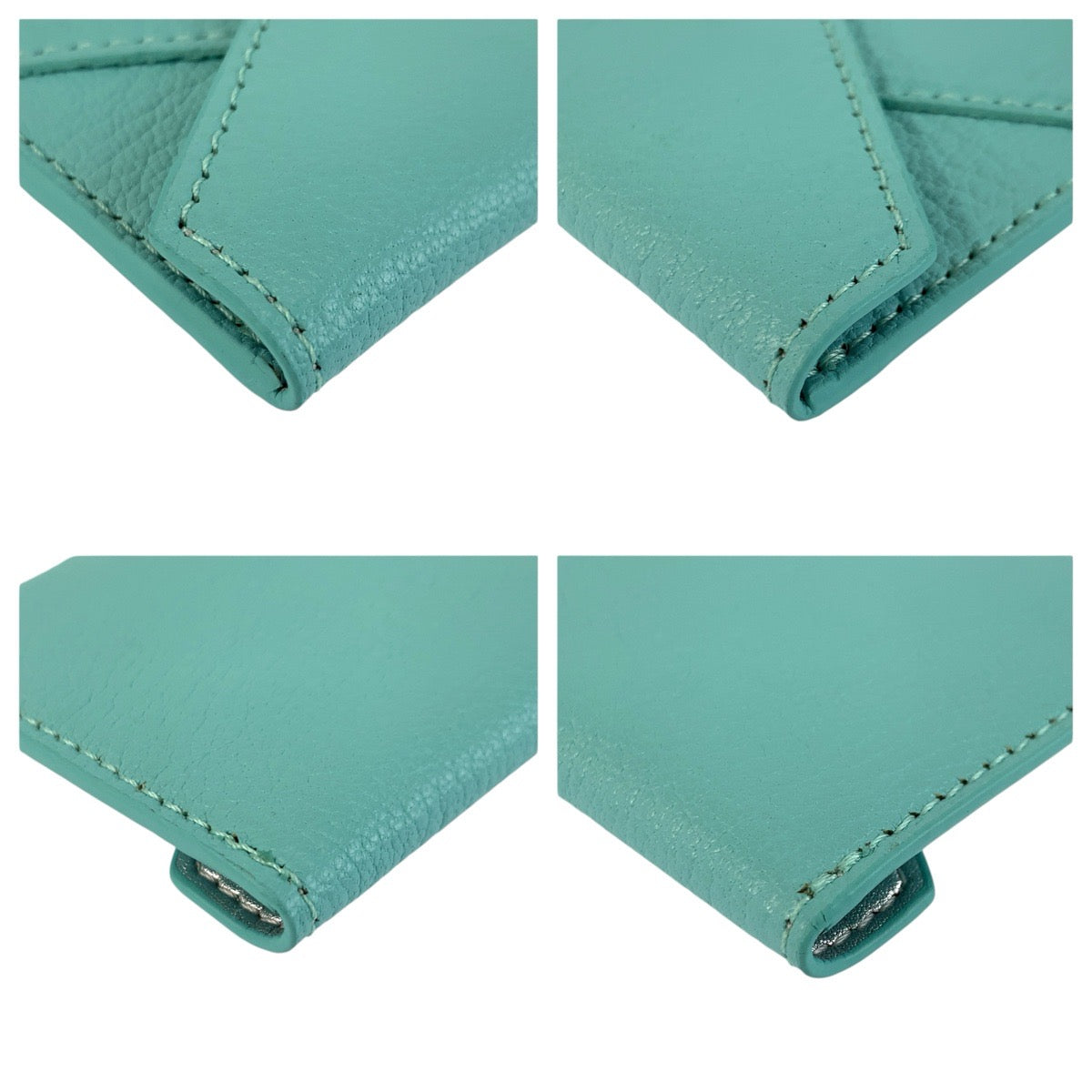 23924
TIFFANY&Co. ティファニー ブルー シルバー金具 レザー カードケース 名刺入れ レディース AB2