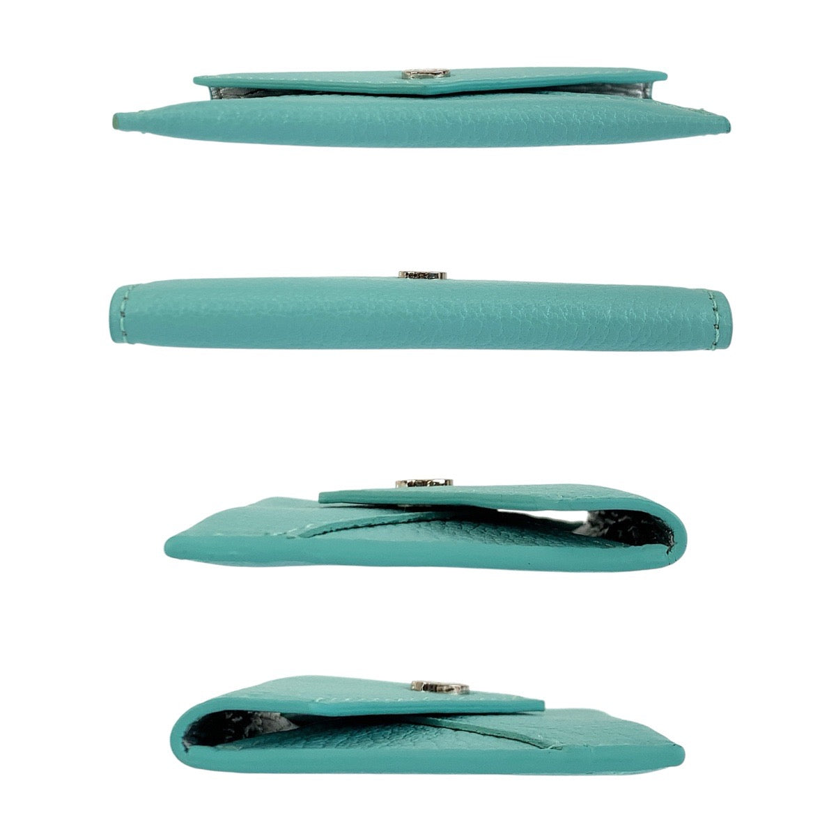 23924
TIFFANY&Co. ティファニー ブルー シルバー金具 レザー カードケース 名刺入れ レディース AB2