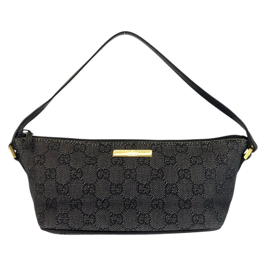 23925
GUCCI グッチ ブラック グレー ゴールド金具 GGキャンバス / レザー 07198 ハンドバッグ アクセサリーポーチ レディース ABP28