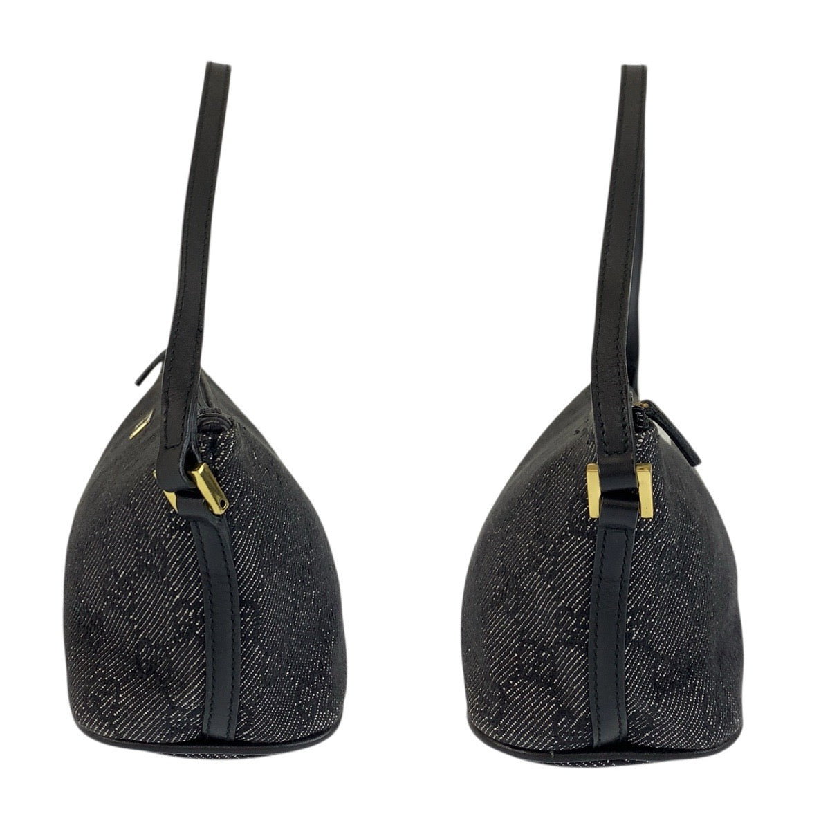 23925
GUCCI グッチ ブラック グレー ゴールド金具 GGキャンバス / レザー 07198 ハンドバッグ アクセサリーポーチ レディース ABP28