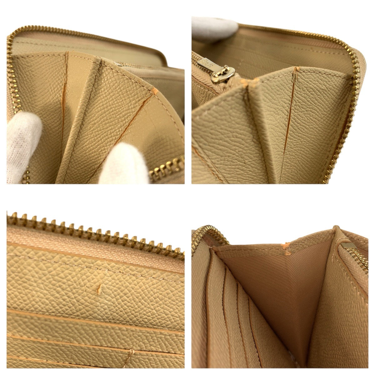 23926
COACH コーチ 型押し ベージュ ゴールド金具 レザー F54757 長財布 ロングウォレット レディース AB1