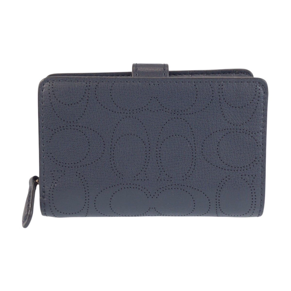 23927
COACH コーチ シグネチャー ネイビー ゴールド金具 レザー C2046 折り財布 コンパクトウォレット レディース ABP2