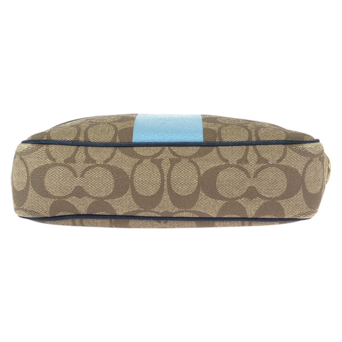 23932
COACH コーチ シグネチャー ベージュ ネイビー ゴールド金具 PVC 11355 ショルダーバッグ メッセンジャーバッグ レディース AB2
