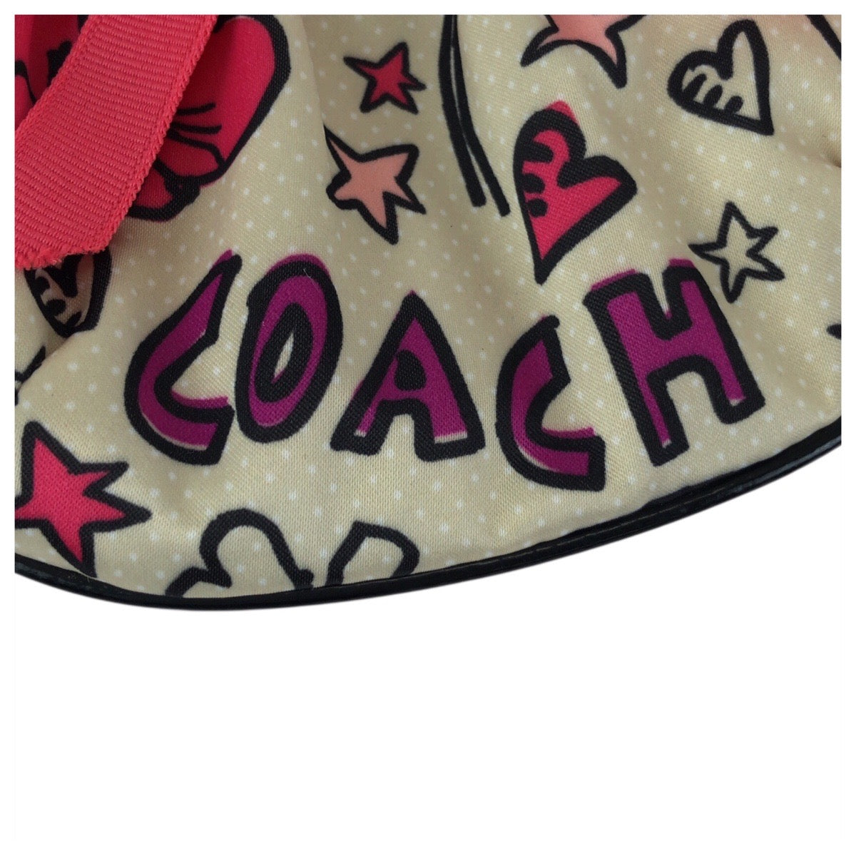 23936
COACH コーチ ポピー がま口 ベージュ ピンク シルバー金具 ナイロン コインケース がま口 レディース A1