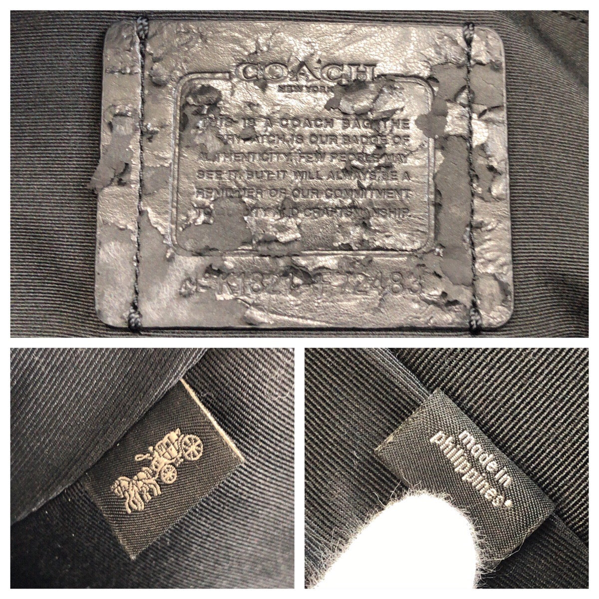 23939
COACH コーチ シグネチャー ブラック 黒 ガンメタ金具 PVC / レザー F72483 リュック・デイパック バックパック レディース AB14