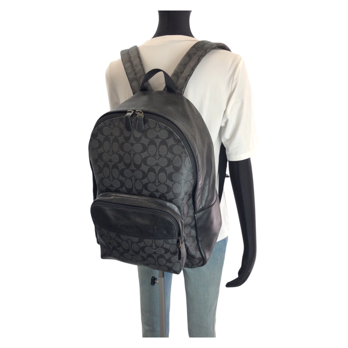 23939
COACH コーチ シグネチャー ブラック 黒 ガンメタ金具 PVC / レザー F72483 リュック・デイパック バックパック レディース AB14