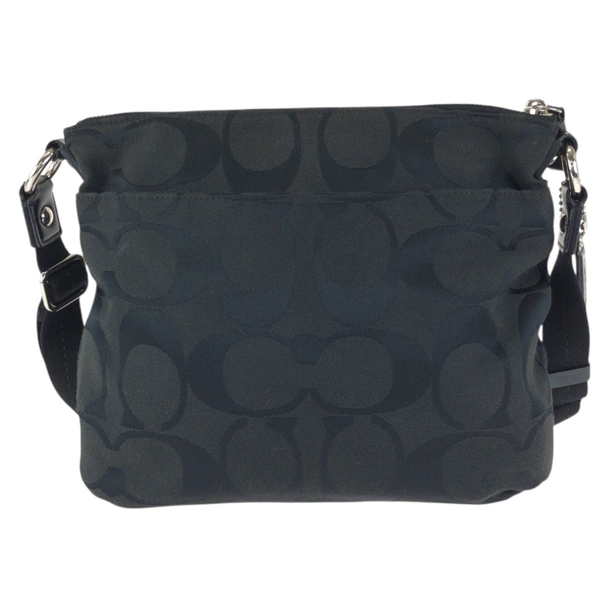23940
COACH コーチ ポピー シグネチャー ブラック 黒 シルバー金具 キャンバス / パテントレザー F22945 ショルダーバッグ メッセンジャーバッグ レディース AB2000