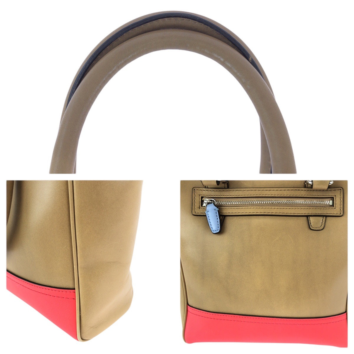 23941
COACH コーチ レガシー ミニタナー 2way ベージュ ピンク シルバー金具 レザー ショルダーバッグ ハンドバッグ レディース AB2000