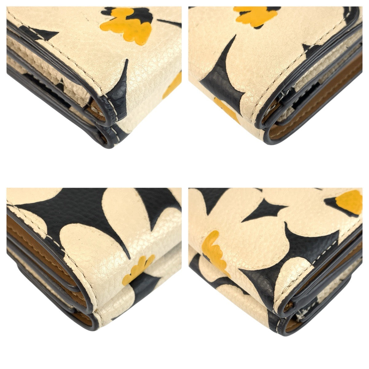 23944
COACH コーチ フローラル プリント エッセンシャル ミニ トライフォールド ウォレット ブラック ホワイト ゴールド金具 レザー 折り財布 コンパクトウォレット レディース ABP2
