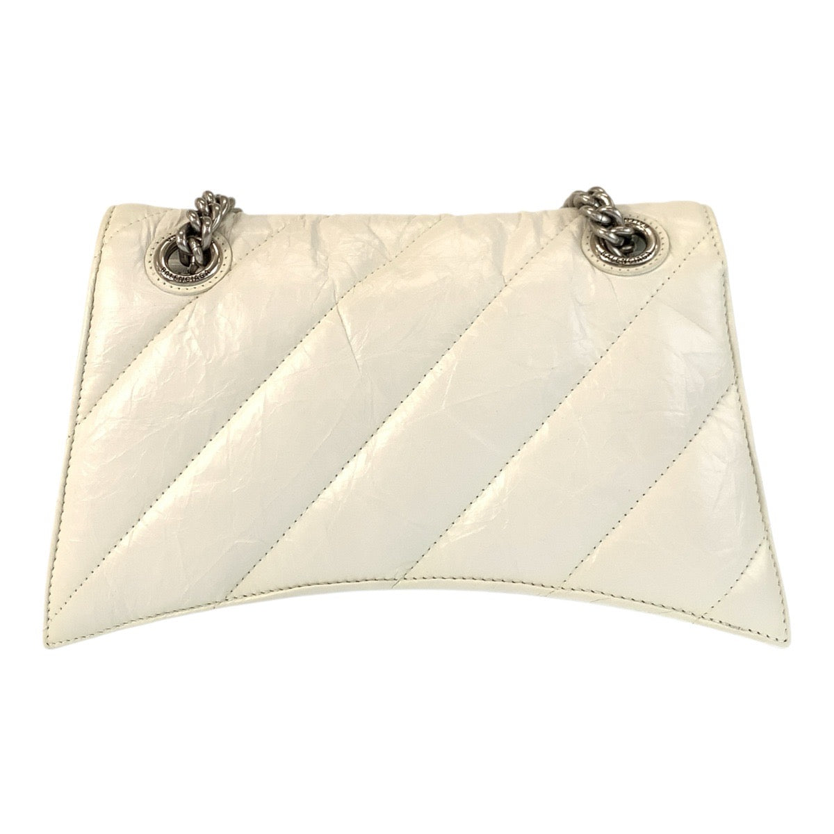 23950
BALENCIAGA バレンシアガ アワーグラス クラッシュチェーンバッグ ホワイト シルバー金具 レザー 716351 ショルダーバッグ レディース ABP145