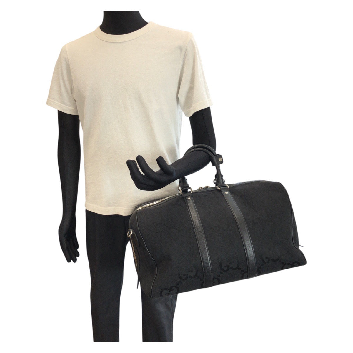23951
GUCCI グッチ ジャンボGG ２way ブラック 黒 シルバー金具 GGキャンバス / レザー 739581 ボストンバッグ ダッフルバッグ ショルダーバッグ メンズ ABP140