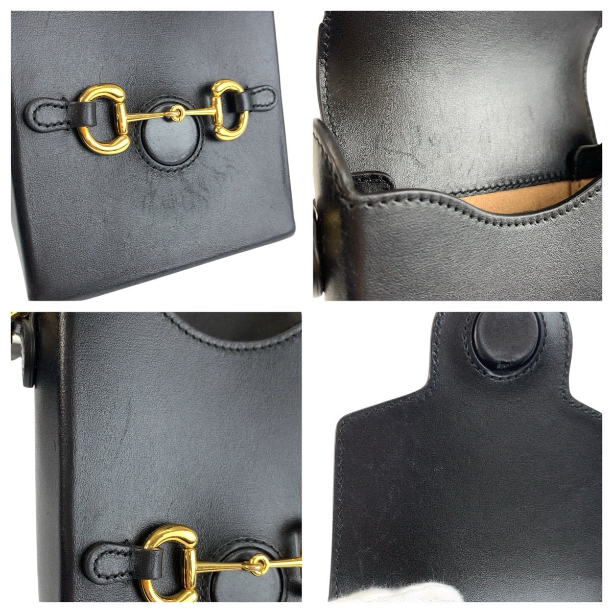 23952
GUCCI グッチ ホースビット ブラック 黒 ゴールド金具 レザー 625615 ショルダーバッグ ポシェット レディース ABP58