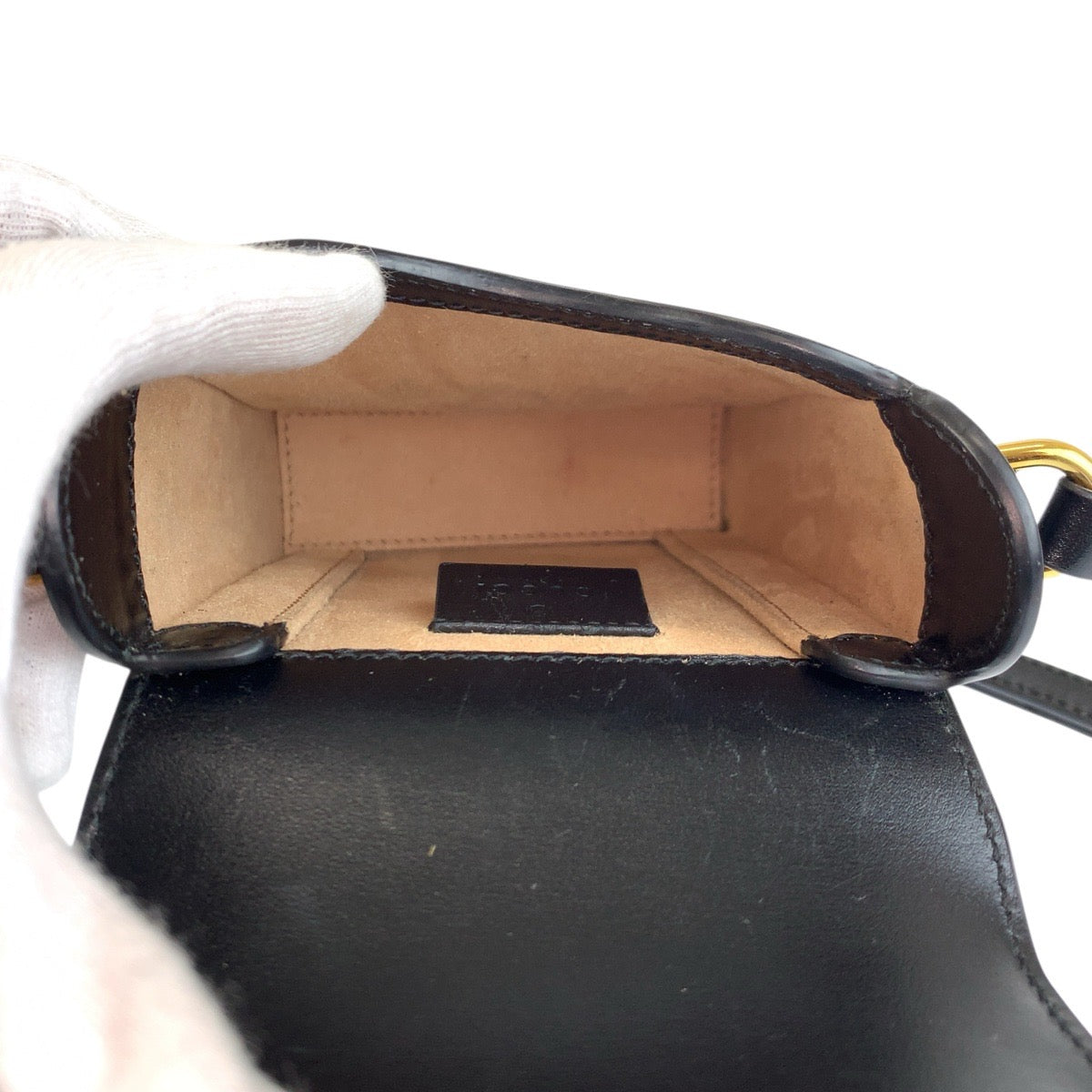 23952
GUCCI グッチ ホースビット ブラック 黒 ゴールド金具 レザー 625615 ショルダーバッグ ポシェット レディース ABP58