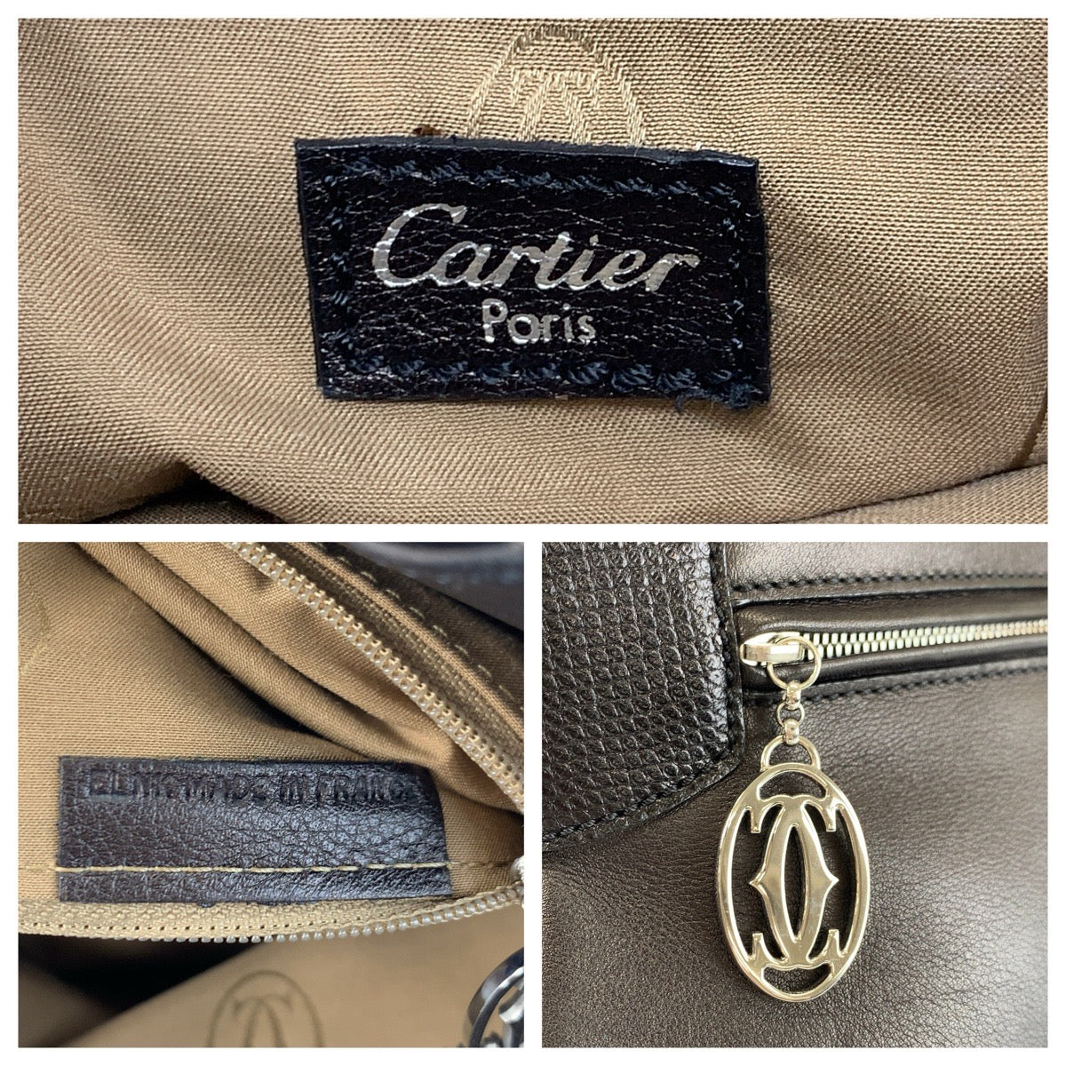 23955
CARTIER カルティエ マルチェロ ブラック 黒 シルバー金具 レザー トートバッグ ハンドバッグ ショルダーバッグ レディース A