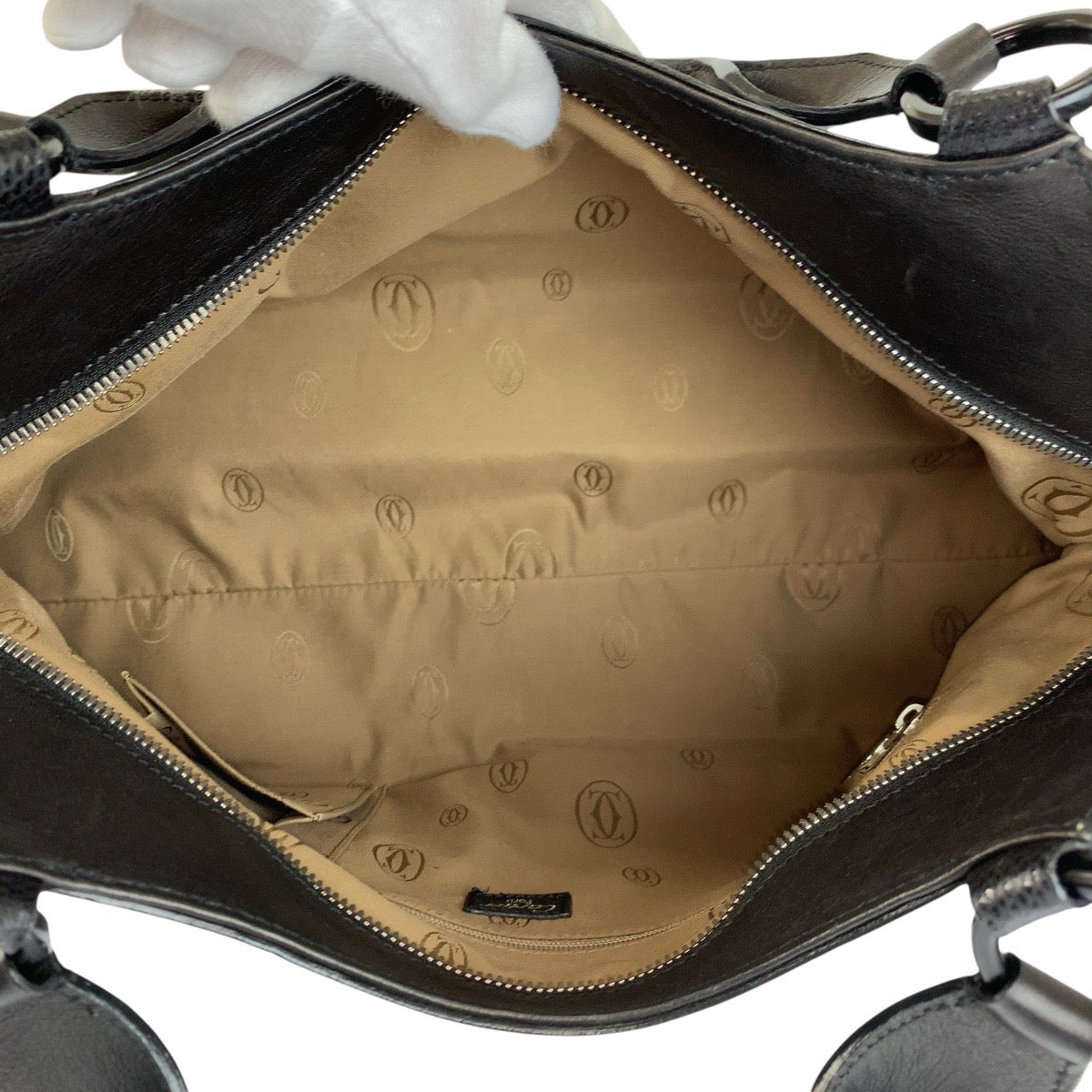 23955
CARTIER カルティエ マルチェロ ブラック 黒 シルバー金具 レザー トートバッグ ハンドバッグ ショルダーバッグ レディース A