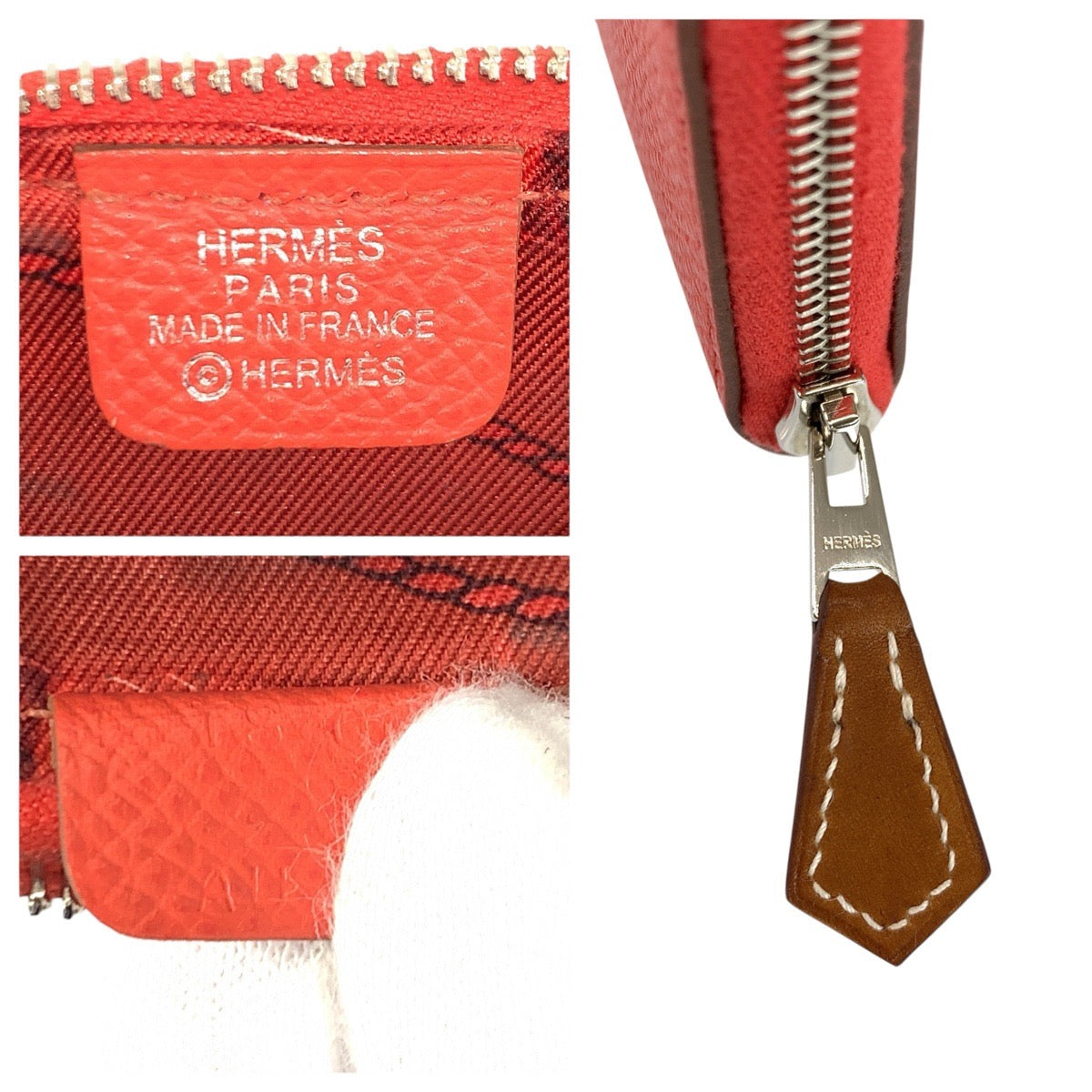 23956
HERMES エルメス アザップ コンパクトミニ シルクイン ジャイプール シルバー金具 ヴォーエプソン コインケース 小銭入れ T刻印 レディース ABP42