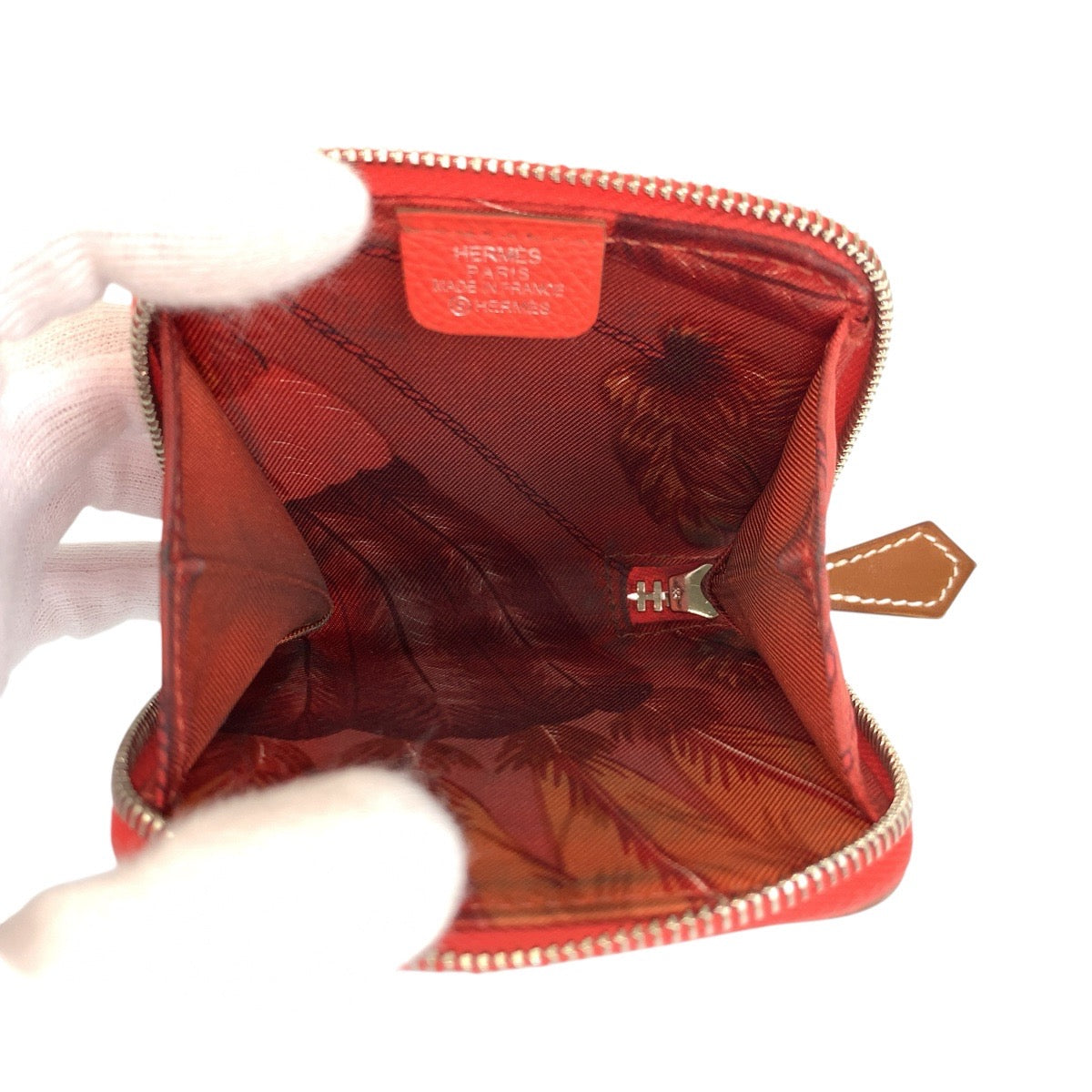 23956
HERMES エルメス アザップ コンパクトミニ シルクイン ジャイプール シルバー金具 ヴォーエプソン コインケース 小銭入れ T刻印 レディース ABP42