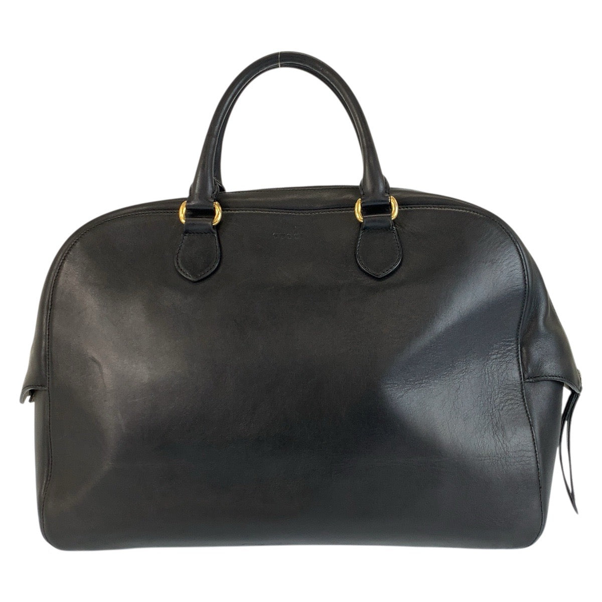 23957
GUCCI Snake Black Gold Hardware Leather 450999 Boston Bag Handbag Men's ABP72