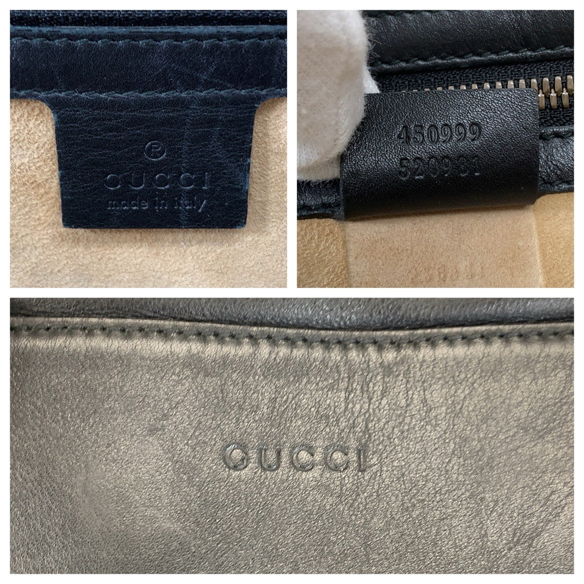23957
GUCCI Snake Black Gold Hardware Leather 450999 Boston Bag Handbag Men's ABP72