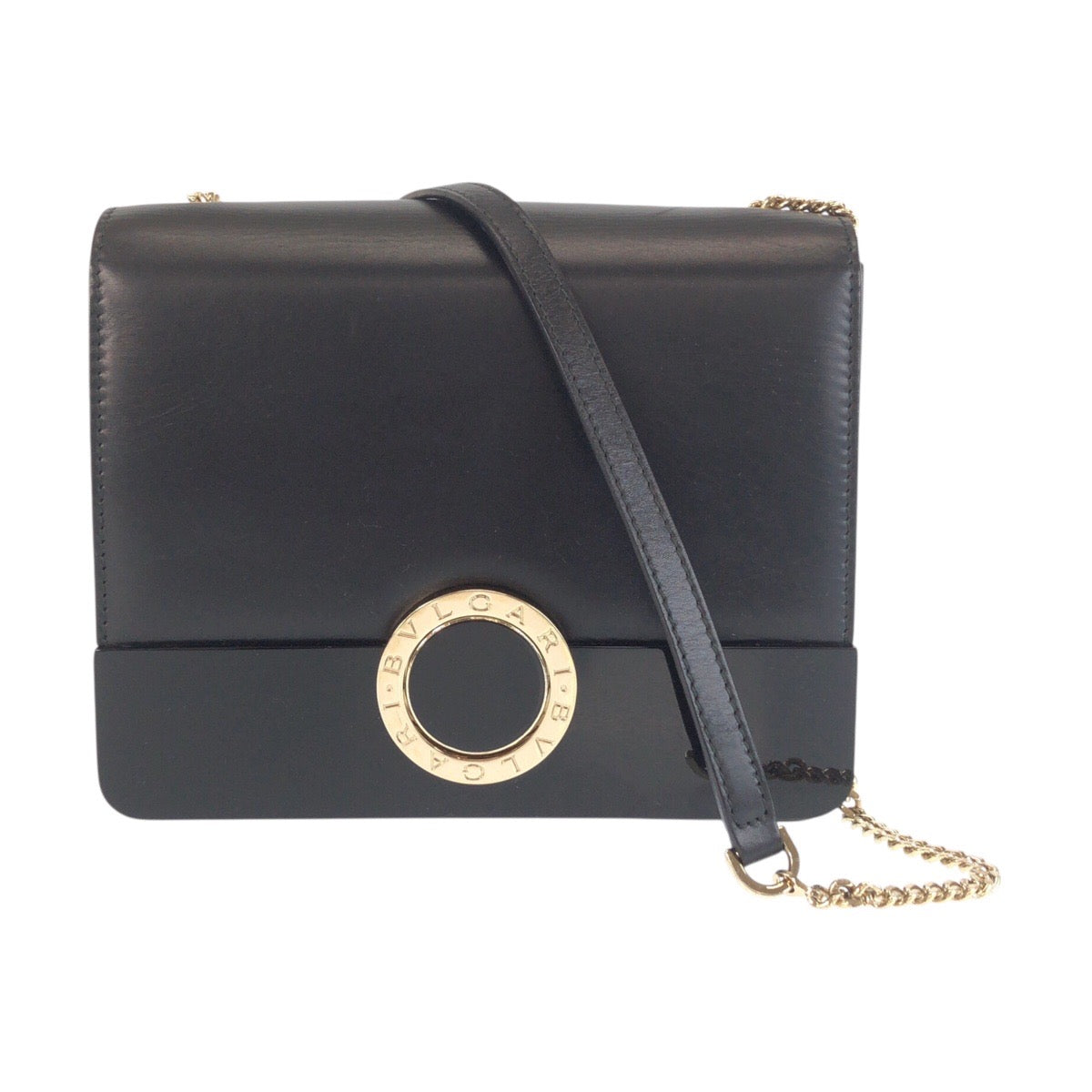 23961
BVLGARI ブルガリ ブルガリブルガリ ブラック 黒 ゴールド金具 レザー / プラスチック 39858 チェーンショルダーバッグ ポシェット レディース ABP58