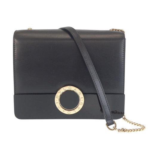 23961
BVLGARI ブルガリ ブルガリブルガリ ブラック 黒 ゴールド金具 レザー / プラスチック 39858 チェーンショルダーバッグ ポシェット レディース ABP58