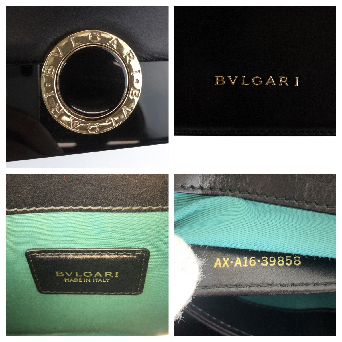 23961
BVLGARI ブルガリ ブルガリブルガリ ブラック 黒 ゴールド金具 レザー / プラスチック 39858 チェーンショルダーバッグ ポシェット レディース ABP58
