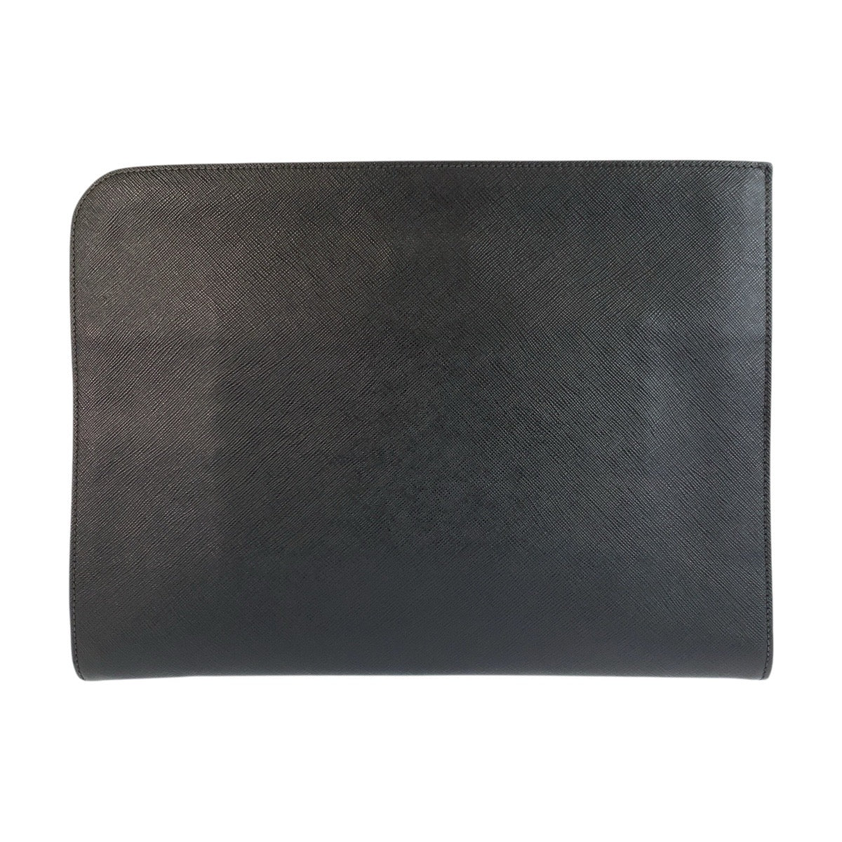 23962
PRADA プラダ サフィアーノ ブラック 黒 シルバー金具 レザー クラッチバッグ セカンドバッグ メンズ A56