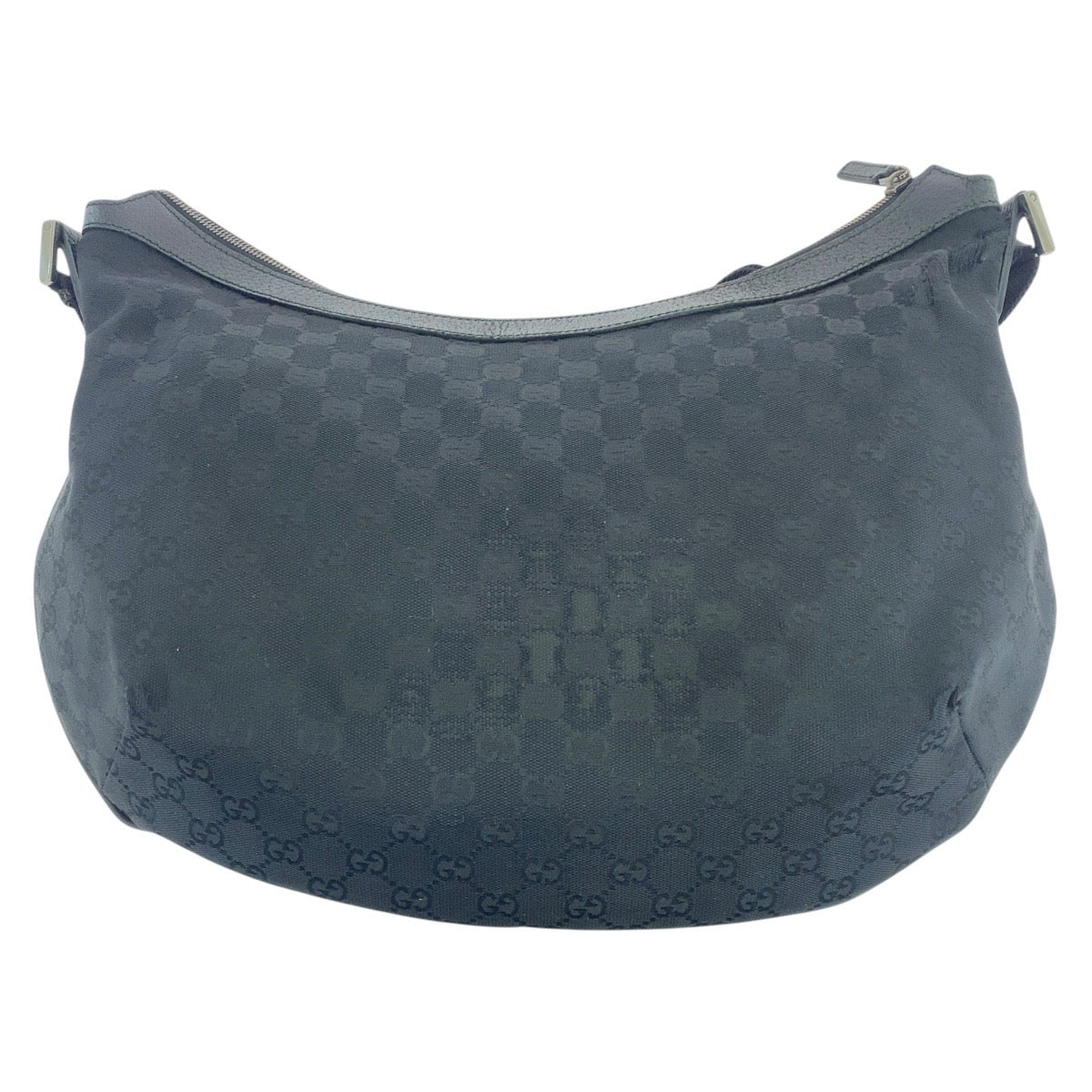 23966
GUCCI グッチ ブラック 黒 シルバー金具 GGキャンバス / レザー 189752 斜め掛け ショルダーバッグ レディース AB20