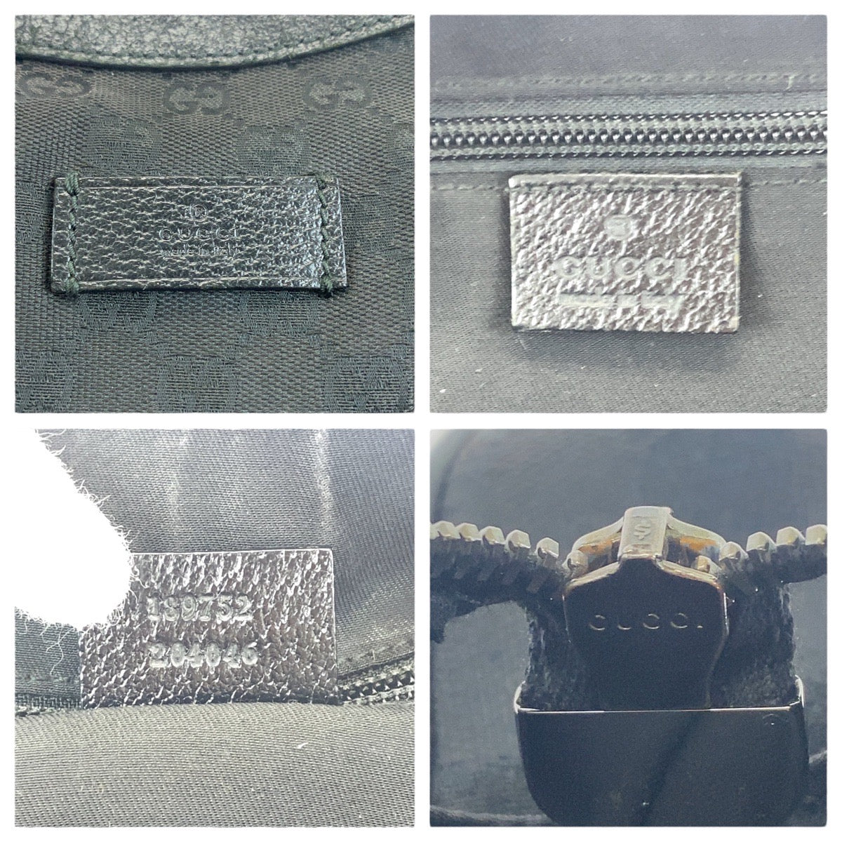 23966
GUCCI グッチ ブラック 黒 シルバー金具 GGキャンバス / レザー 189752 斜め掛け ショルダーバッグ レディース AB20