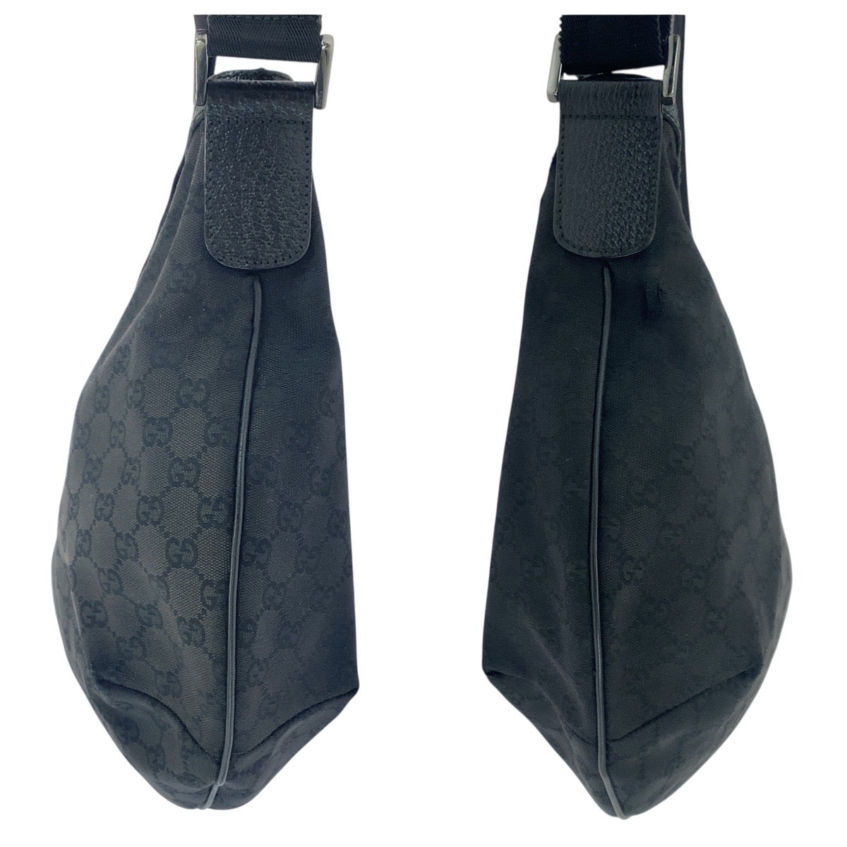 23966
GUCCI グッチ ブラック 黒 シルバー金具 GGキャンバス / レザー 189752 斜め掛け ショルダーバッグ レディース AB20