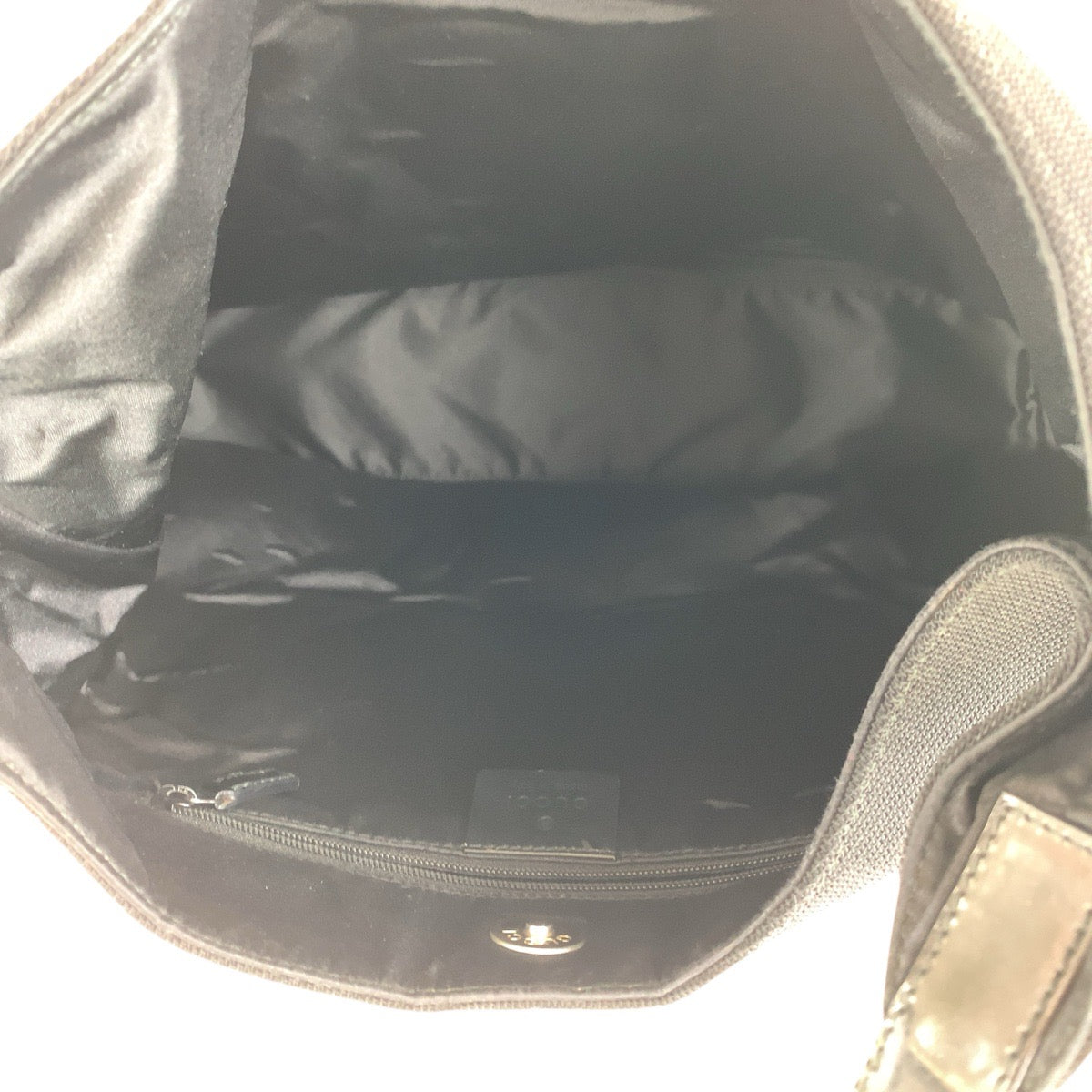 23969
GUCCI グッチ ホーボー ブラック 黒 シルバー金具 キャンバス / エナメル 001 3297 ショルダーバッグ レディース AB28