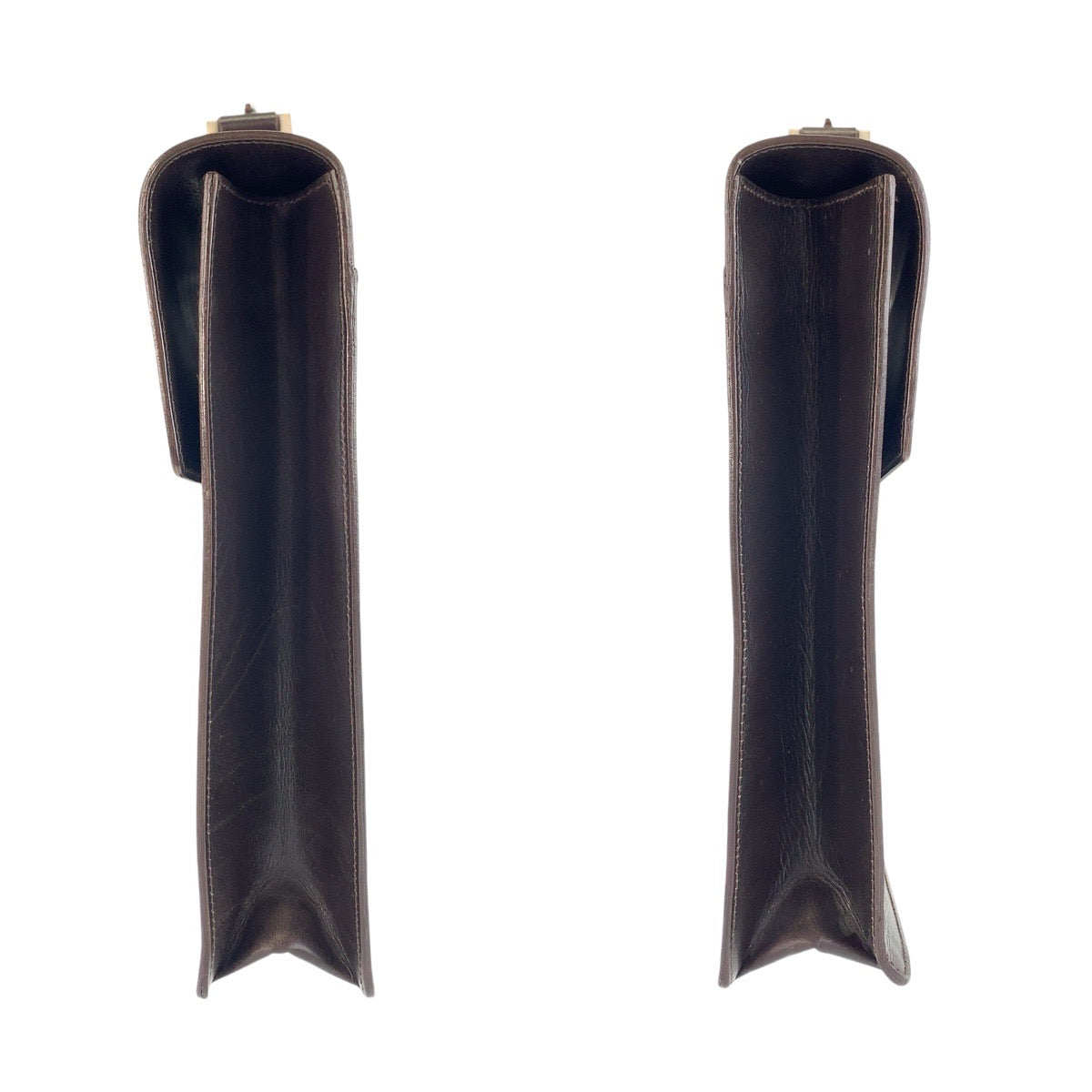 23970
PRADA プラダ ブラウン シルバー金具 レザー ビジネスバッグ ブリーフケース メンズ ABP