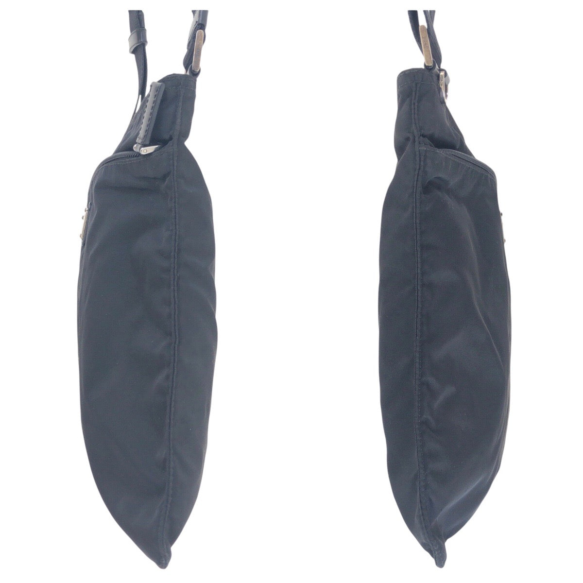 23971
PRADA プラダ テスート 三角ロゴプレート ブラック 黒 シルバー金具 ナイロン ショルダーバッグ 男女兼用 レディース AB