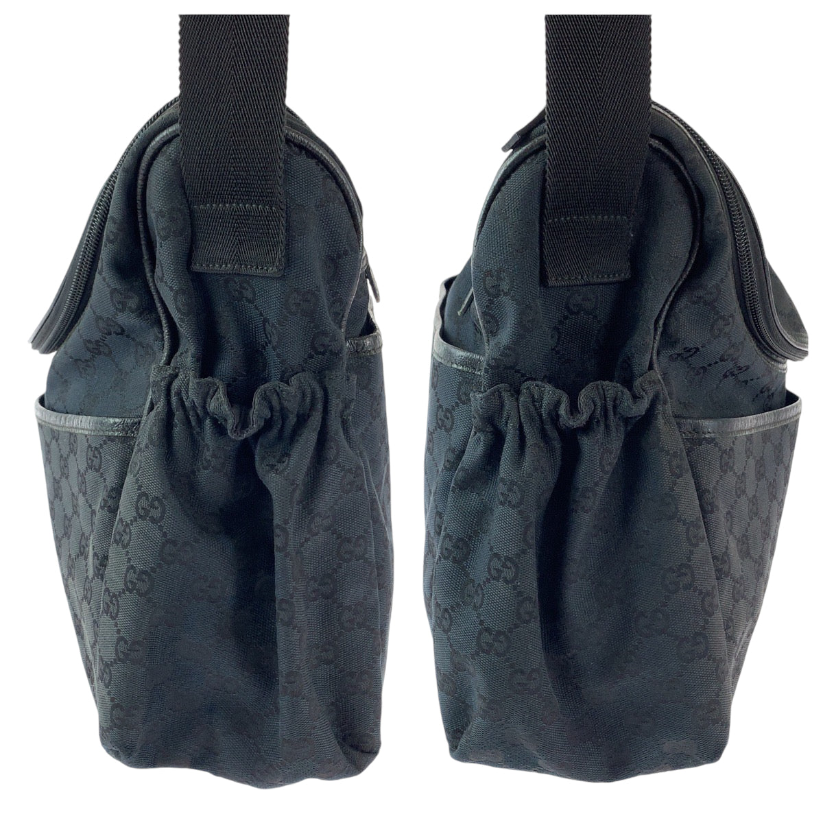 23973
GUCCI グッチ ブラック 黒 シルバー金具 GGキャンバス 123326 ショルダーバッグ メッセンジャーバッグ マザーズバッグ レディース ABP