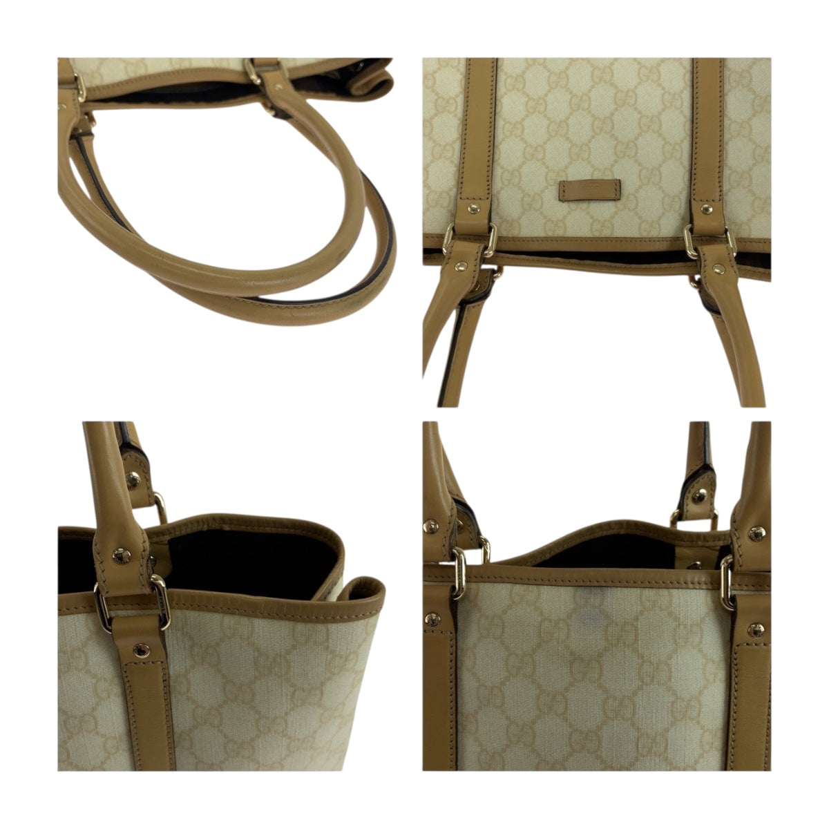 23975
GUCCI グッチ ベージュ ブラウン ゴールド金具 GGスプリームキャンバス 223668 ビジネスバッグ トートバッグ レディース AB34