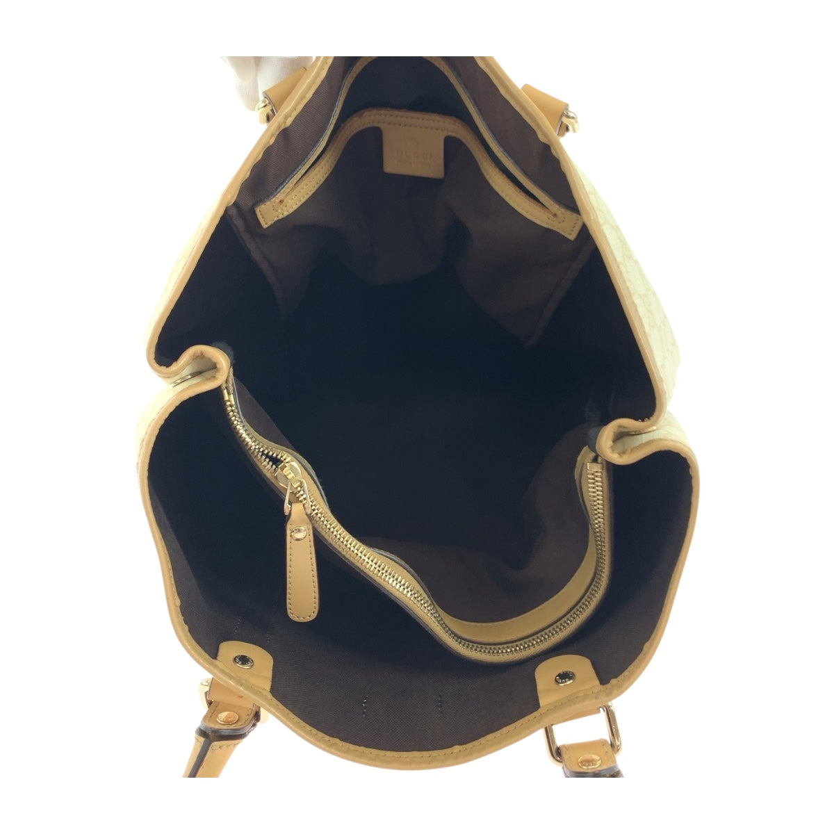 23975
GUCCI グッチ ベージュ ブラウン ゴールド金具 GGスプリームキャンバス 223668 ビジネスバッグ トートバッグ レディース AB34