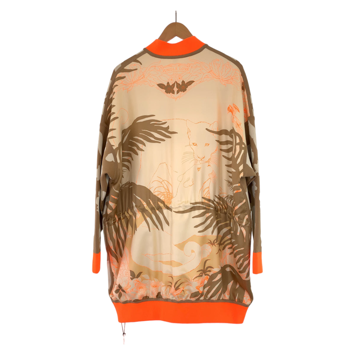 23976
HERMES エルメス ツイルレーヌ サイズ34 タグ付き ブラウン オレンジ シルク / ポリエステル 2H2816DR ジャケット カーディガン ジャージ レディース N320