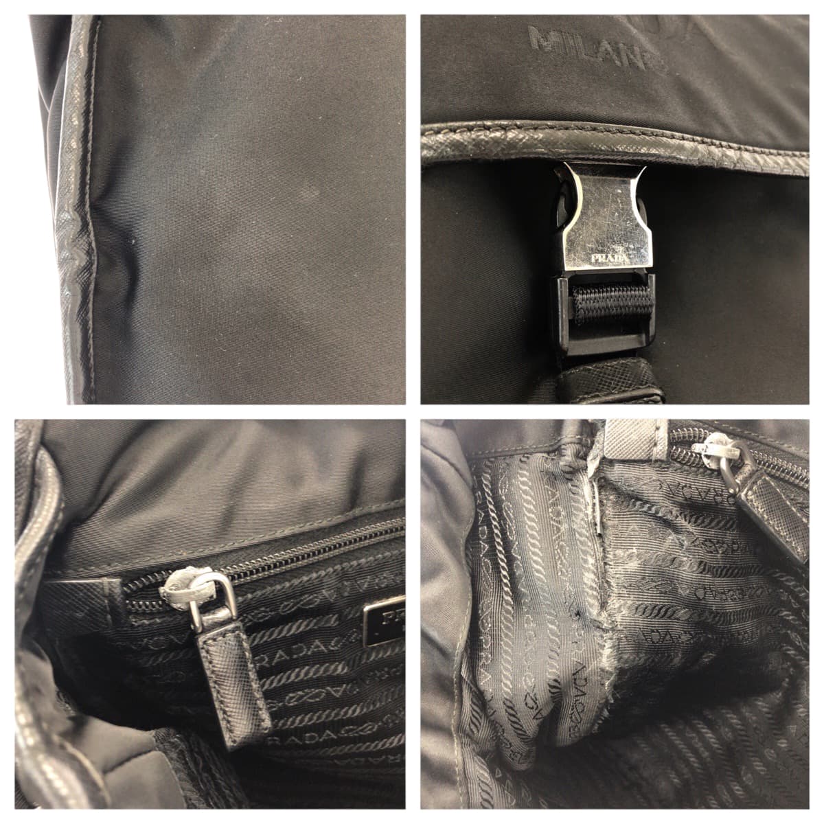 23977
PRADA プラダ テスート ロゴ ブラック 黒 シルバー金具 ナイロン VA0770 ショルダーバッグ 斜め掛け メンズ ABP41