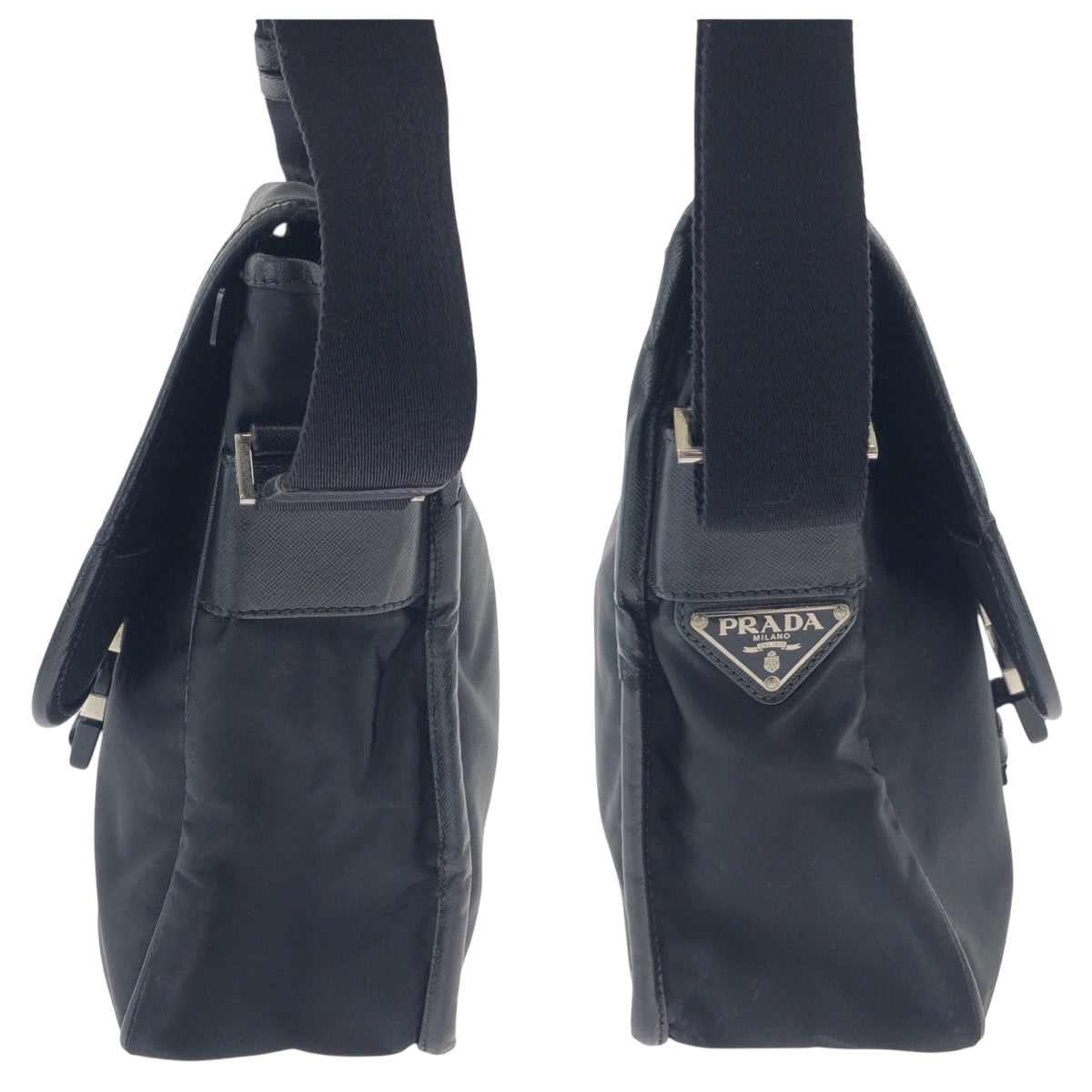 23977
PRADA プラダ テスート ロゴ ブラック 黒 シルバー金具 ナイロン VA0770 ショルダーバッグ 斜め掛け メンズ ABP41