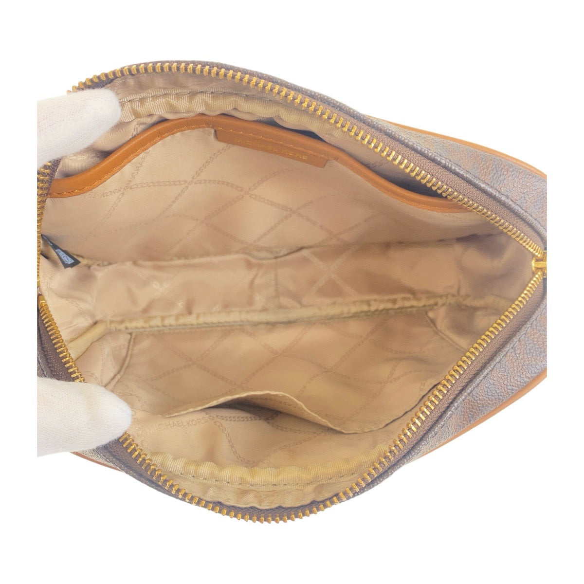 23979
Michael Kors マイケルコース ブラウン ゴールド金具 PVC 32S7GJSC7B 斜め掛け ショルダーバッグ レディース AB8