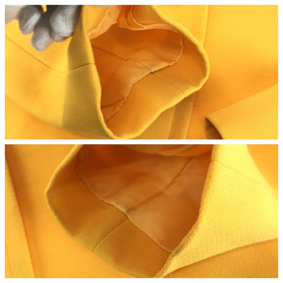 23982
YVES SAINT LAURENT イヴ サンローラン ヴィンテージ YSL 36 イエロー ゴールド金具 ウール ジャケット レディース A28