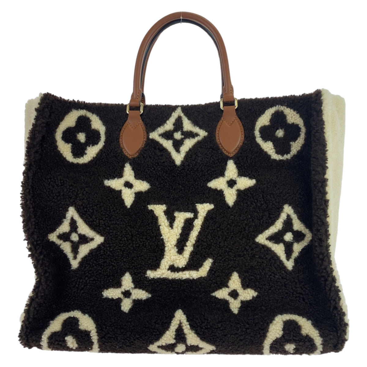 23988
LOUIS VUITTON ルイヴィトン モノグラム テディ オンザゴー GM ブラック 黒 ホワイト 白 ムートン M55420 ショルダーバッグ トートバッグ 2way レディース SA310