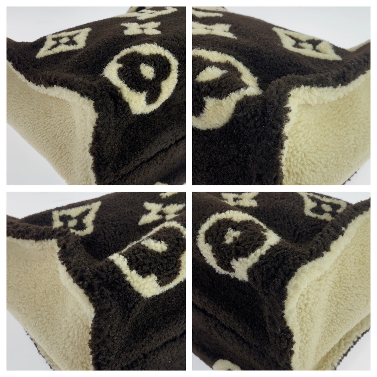 23988
LOUIS VUITTON ルイヴィトン モノグラム テディ オンザゴー GM ブラック 黒 ホワイト 白 ムートン M55420 ショルダーバッグ トートバッグ 2way レディース SA310