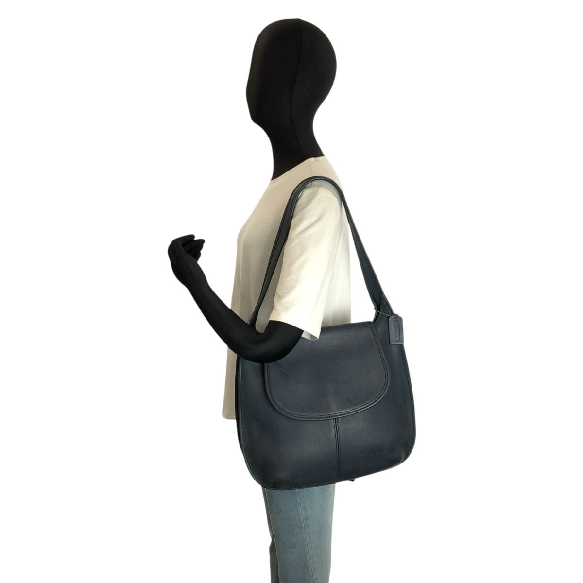23991
COACH コーチ ヴィンテージ オールドコーチ エルゴ ネイビー レザー H7D 9029 ショルダーバッグ ホーボー レディース AB20