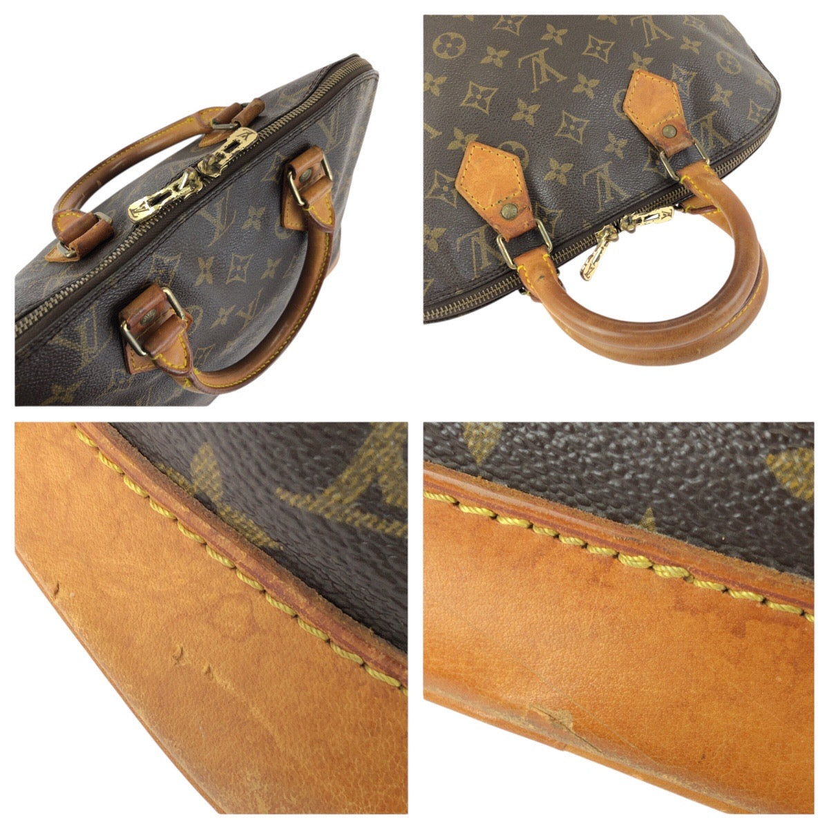 23992
LOUIS VUITTON ルイヴィトン モノグラム アルマPM ブラウン ゴールド金具 PVC / レザー M51130 トートバッグ ハンドバッグ レディース AB36