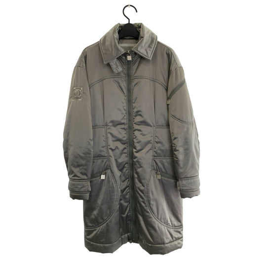 23993
CHANEL シャネル スポーツライン ココマーク サイズ42 グレー シルバー コットン / ポリアミド / エラスタン ダウンコート ジップアップコート レディース AB80