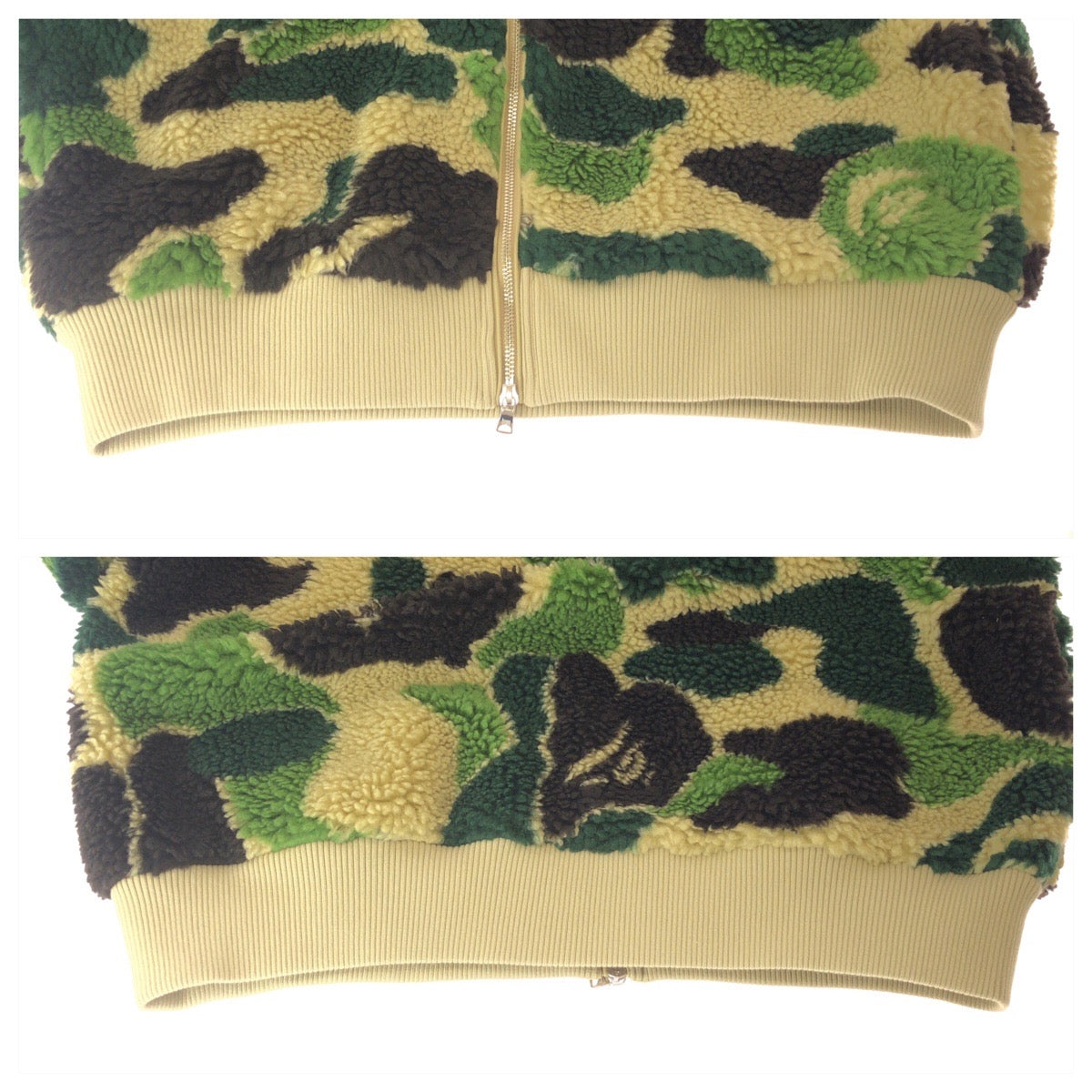 23995
A BATHING APE アベイシングエイプ ABC CAMO SHARK RELAXED FIT FULL ZIP HOODIE グリーン ブラウン シルバー金具 ポリエステル / アクリル 001ZPK801307M フリースパーカー フーディ メンズ SA40